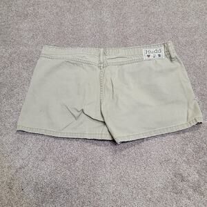 y2k McBling streetwear 2000s khaki mudd jeans Micro Mini shorts sz 11 low rise